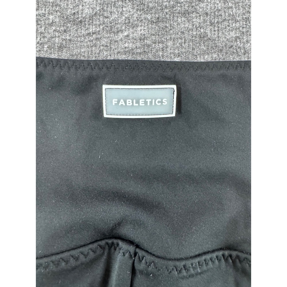 Fabletics Black White Colorblock High Waisted Athletic Shorts Size M Pockets - Picture 3 of 7